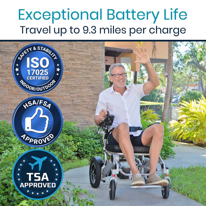 Vive Health - Power Wheelchair Foldable Long Range Transport Aid