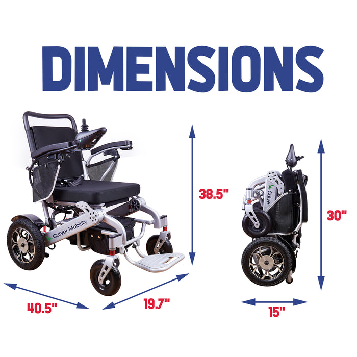 Culver Mobility - WOLF Folding Electric Wheelchair 330 lbs-500W-13 Miles