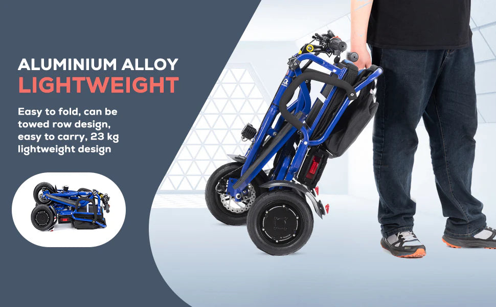 Culver Mobility - COUGAR Folding Electric Mobility Scooter 3 Wheel Lightweight Portable Power Travel Scooters