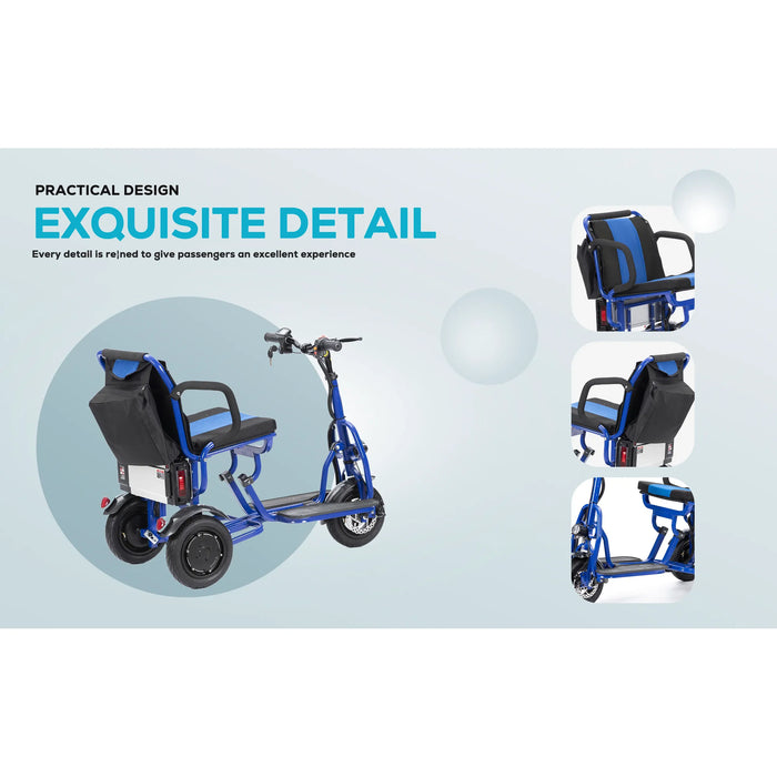 Culver Mobility - COUGAR Folding Electric Mobility Scooter 3 Wheel Lightweight Portable Power Travel Scooters