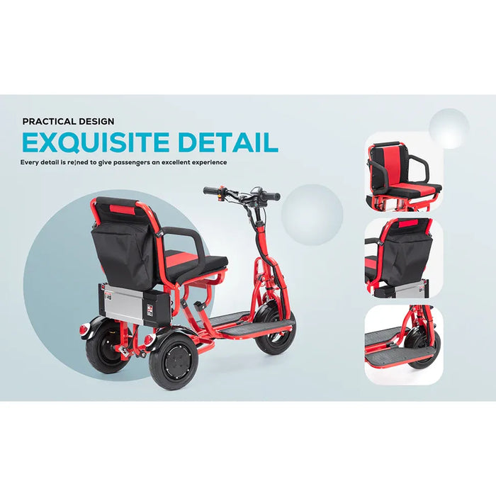 Culver Mobility - COUGAR Folding Electric Mobility Scooter 3 Wheel Lightweight Portable Power Travel Scooters