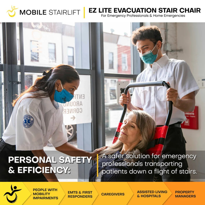 Mobile StairLift - EZ Lite Evacuation Chair, Lightweight Emergency Stair Chair