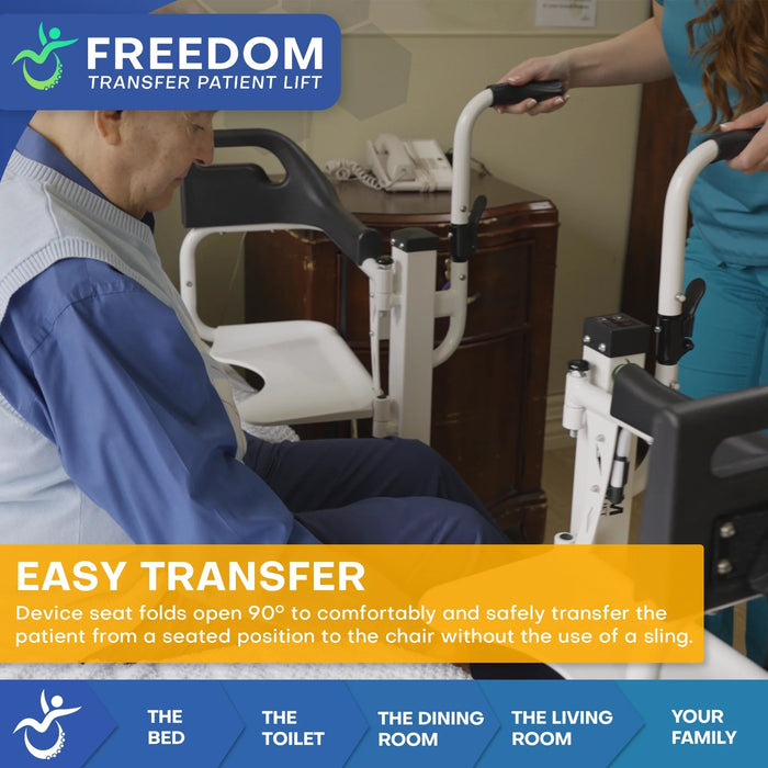 Mobile PatientLift - Freedom Transfer Patient Lift – Lightweight, Adjustable Height, Portable, and Sling Free Electric Patient Lift