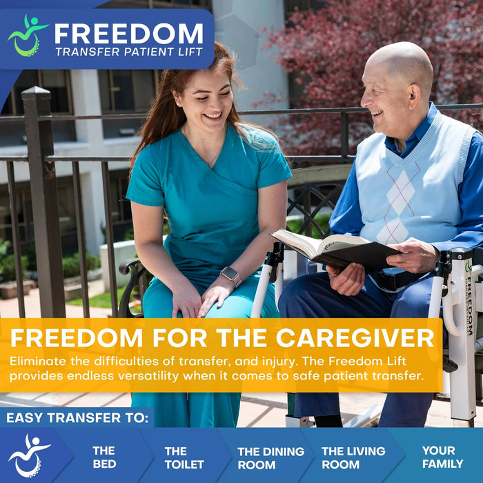 Mobile PatientLift - Freedom Transfer Patient Lift – Lightweight, Adjustable Height, Portable, and Sling Free Electric Patient Lift