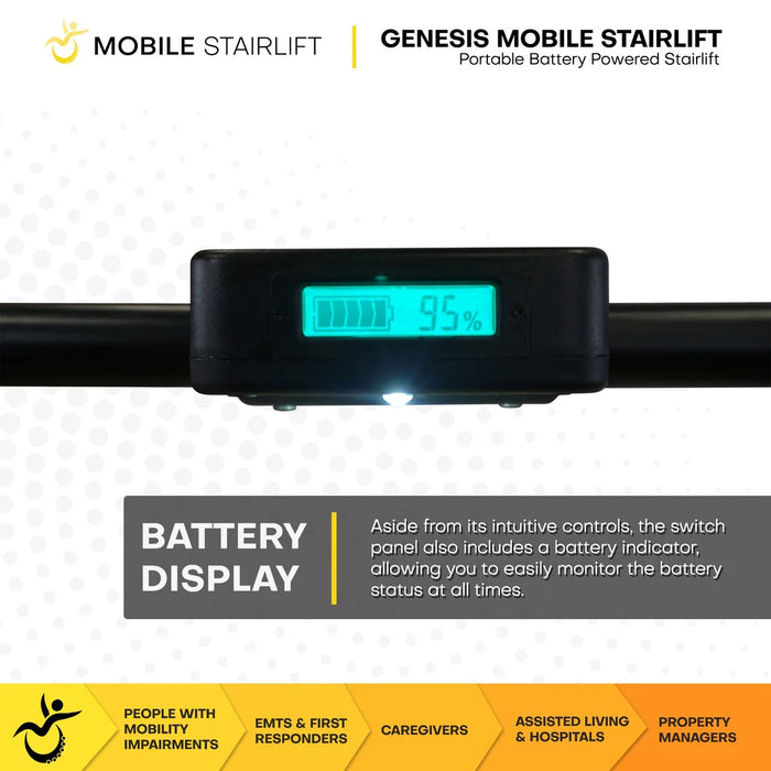 Mobile StairLift - Genesis Mobile Stairlift FDA Approved Portable Stair Chair with 400 lb Capacity and Anti-Slip Ultra Grip Tracks