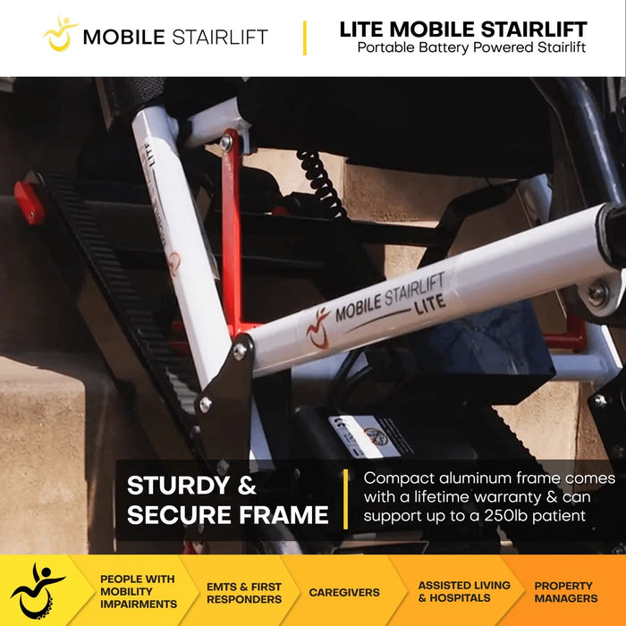 Mobile StairLift – LITE Mobile Stairlift Ultra Lightweight, Portable Stair Chair with Battery-Powered Operation