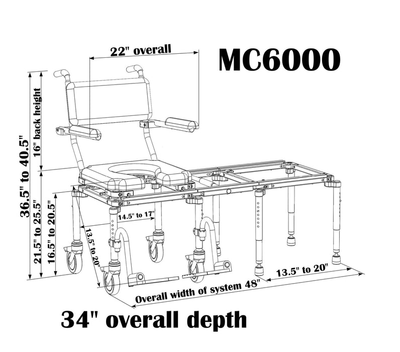 Nuprodx - MC6000 Commode Chair And Tub Access Slider