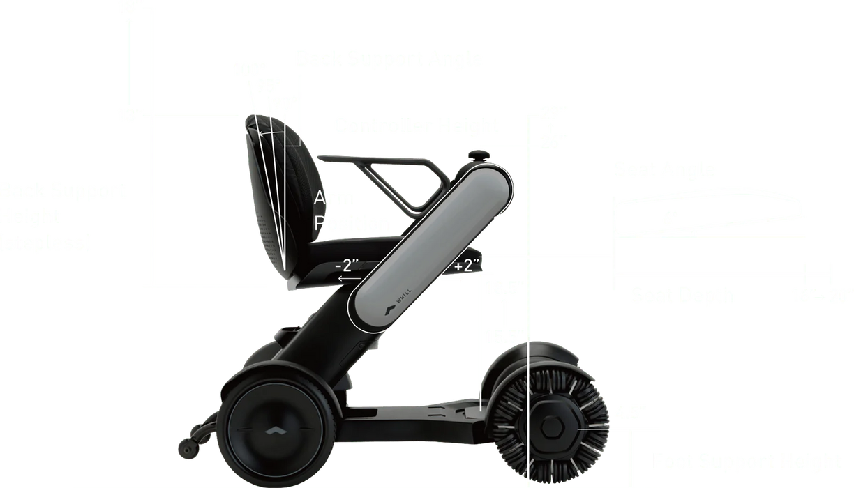 WHILL Model Ci Power Chair 18" - WLL210-07015-PN