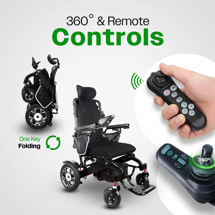 Culver Mobility - SHAWK Reclining Folding Electric Wheelchair 500W Motor,330 lbs-13 miles