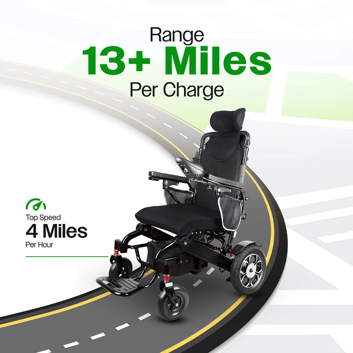 Culver Mobility - SHAWK Reclining Folding Electric Wheelchair 500W Motor,330 lbs-13 miles