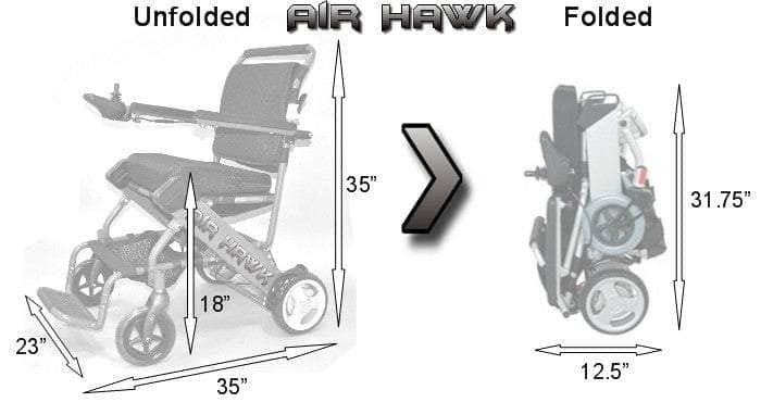 Discover Your Mobility - Air Hawk Foldable Electric Power Wheelchair