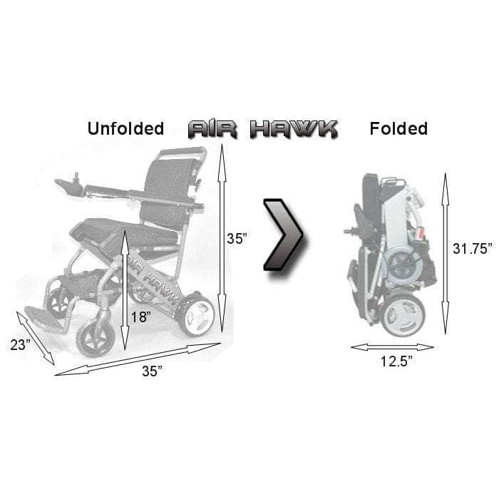 Discover Your Mobility - Air Hawk Foldable Electric Power Wheelchair