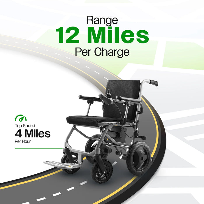 Culver Mobility - KANO Lightweight Foldable Electric Wheelchair, Travel Size, User-Friendly