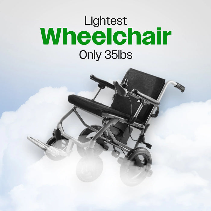 Culver Mobility - KANO Lightweight Foldable Electric Wheelchair, Travel Size, User-Friendly