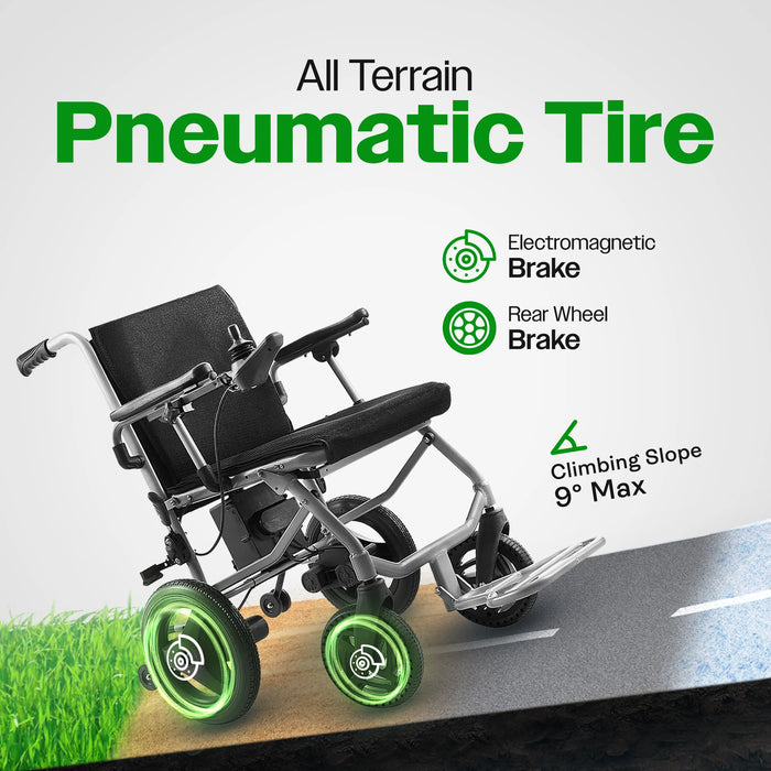 Culver Mobility - KANO Lightweight Foldable Electric Wheelchair, Travel Size, User-Friendly