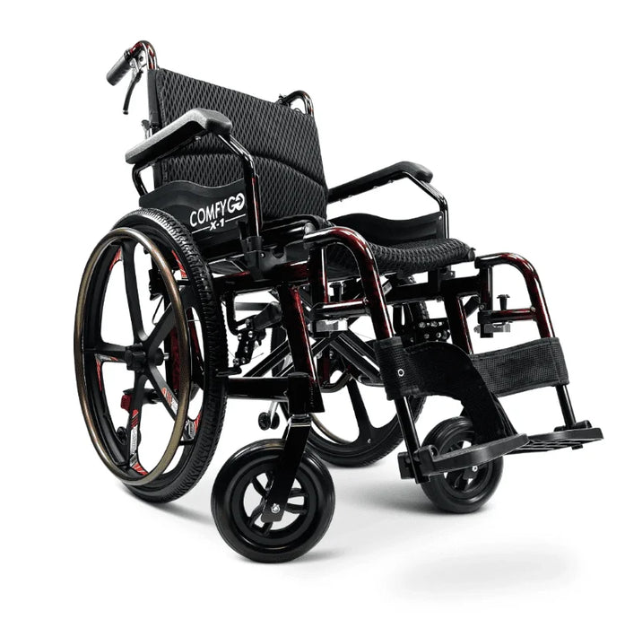 ComfyGO - X-1 Lightweight Manual Wheelchair with Quick-Detach Wheels