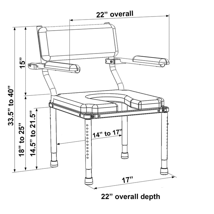 Nuprodx - MC3000 Shower Commode Chair