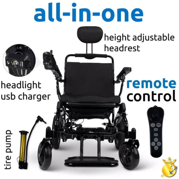 ComfyGo - Majestic IQ-8000  PLUS (20" Seat") Remote Controlled Folding Lightweight Electric Wheelchair