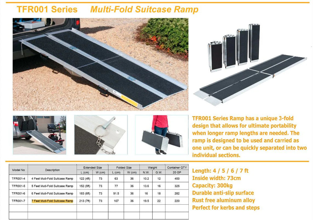 ComfyGo - GO-Ramp Portable 7 FT Suitcase Ramp for Electric Wheelchairs and Scooters