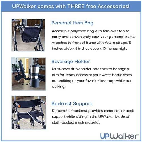 Journey Health & Lifestyle - UpWalker Standard Upright Walker Rollator With Seat And Brakes H200