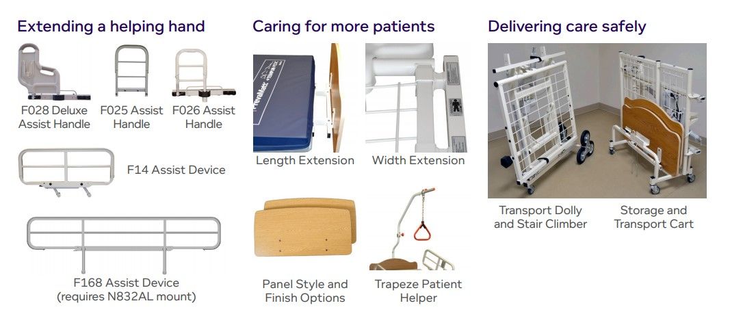 Joerns Full-Electric Hospital Bed with Half Rails Included - WECC-TRD-NM-HSR